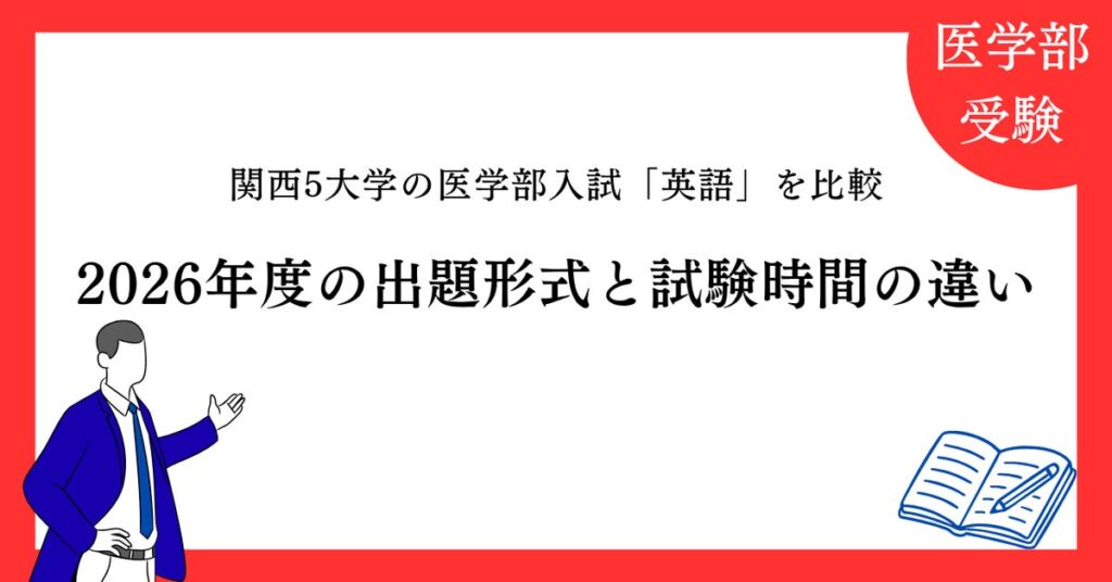 【独自分析】関西5大学の医学部入試「英語」を比較｜2026年度の出題形式と試験時間の違い