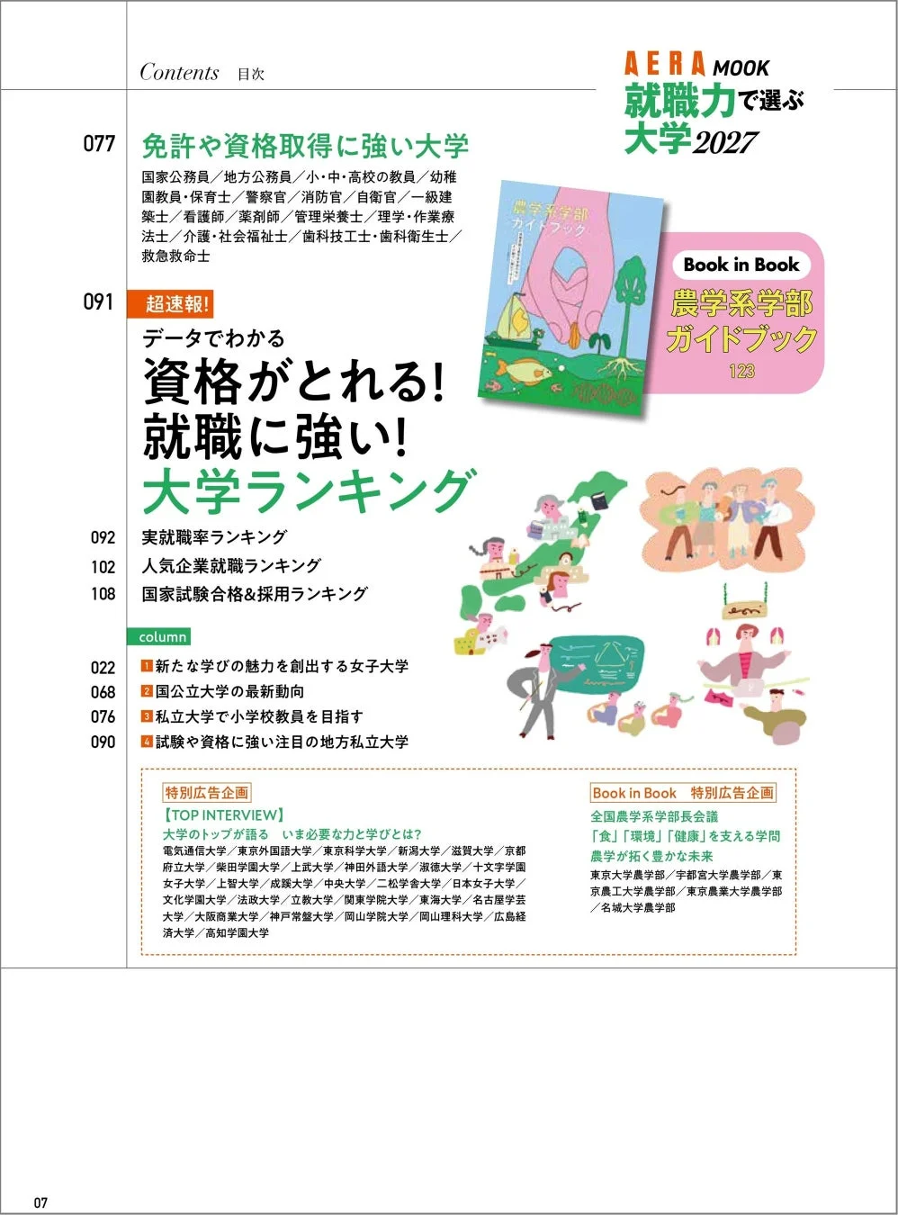 AERA MOOK 就職力で選ぶ 大学2027 目次