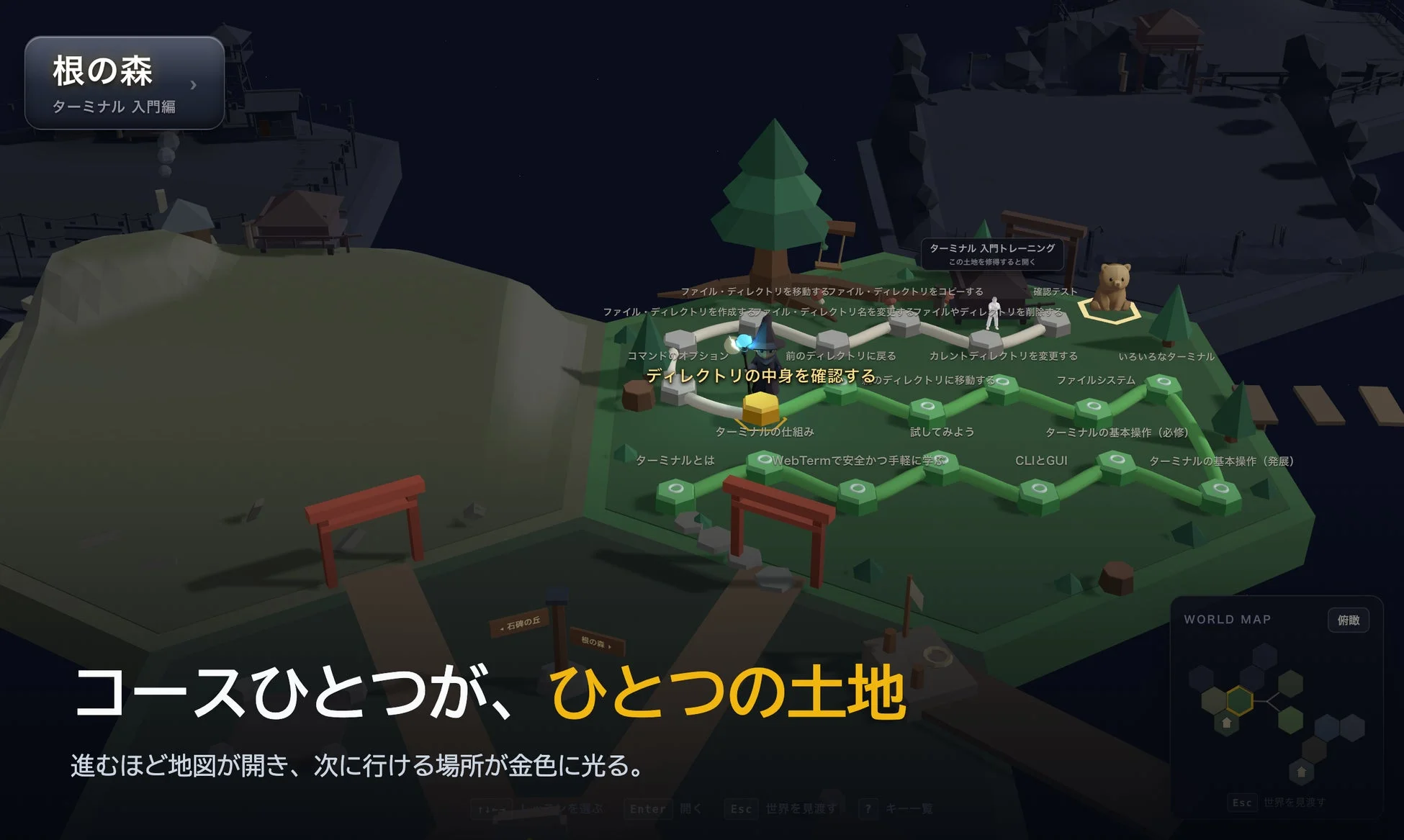 冒険マップの画面