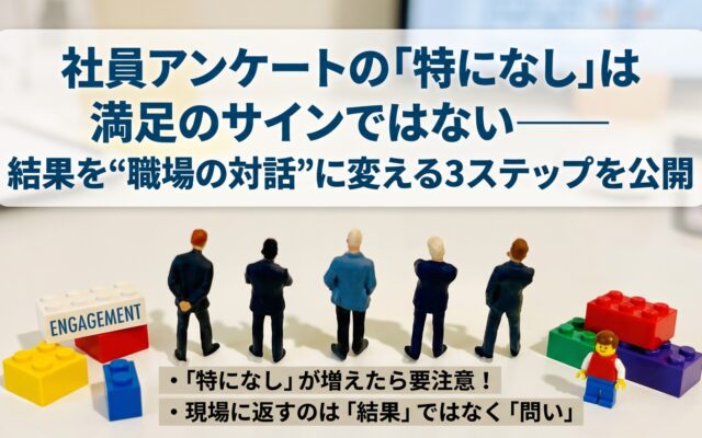 エンゲージメントサーベイの結果を職場の対話へ――3ステップで変化を生む実践ガイドを公開
