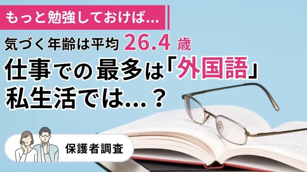 「もっと勉強しておけば…」気づく平均は26.4歳！仕事での最多は「外国語」、では私生活では？【調査】