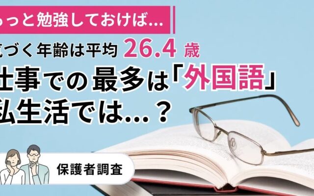 「もっと勉強しておけば…」気づく平均は26.4歳！仕事での最多は「外国語」、では私生活では？【調査】