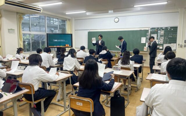 地域の中学生のキャリア教育を支援 桑原組が安曇川中学校で2年連続の「マナー講座」を実施