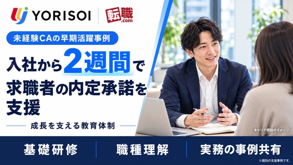 株式会社YORISOI、未経験入社のCAが2週間で求職者の内定承諾を支援。人材紹介事業の教育体制を紹介