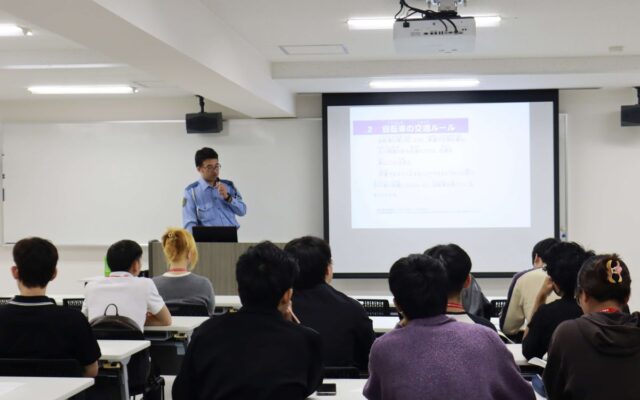 【新潟ビジネス専門学校】 交通ルールを守って、事故・違反ゼロへ！留学生対象の自転車ルール指導！
