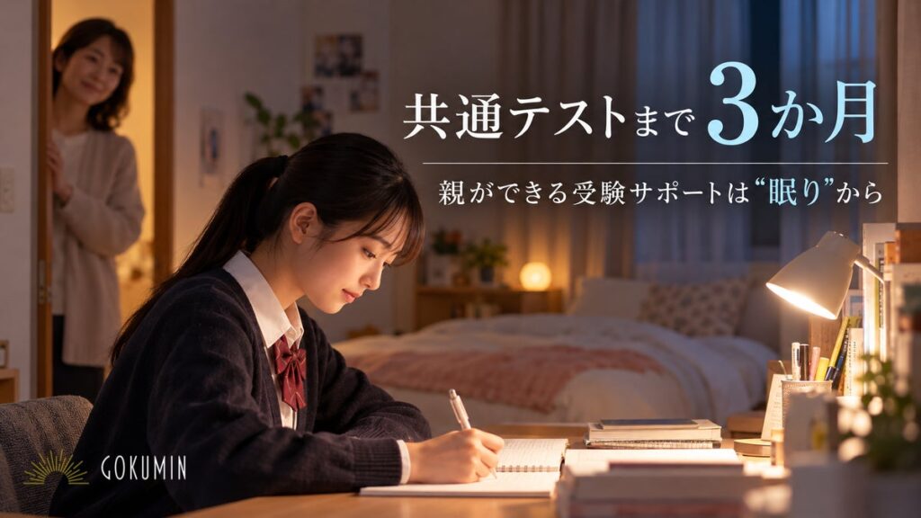 「勉強は代わってあげられないけれど、何かしてあげたい」共通テストまで3か月|親ができる受験サポートは「眠り」から。GOKUMINが受験生の寝床を整える3商品を提案
