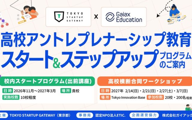 ガイアックス、全国の高校のアントレプレナーシップ教育の立ち上げ・拡充を無償でサポート開始