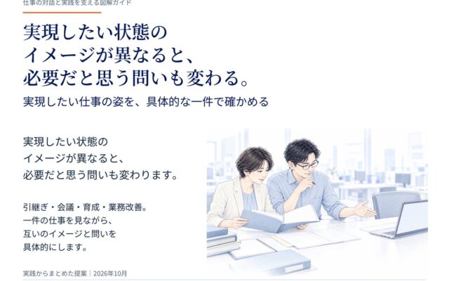 実現したい状態のイメージが異なると、必要だと思う問いも変わる。職場の対話と実践を支える図解資料を無料公開