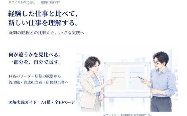 経験した仕事と比べて、新しい仕事を理解する。14名のリーダー研修の観察をもとに図解実践ガイドを無料公開